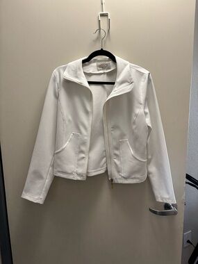 Armani Jeans White Zip-Front Jacket